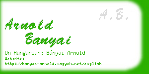 arnold banyai business card
